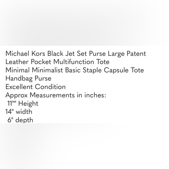 Michael Kors Large Jet Set Multipurpose Black Tote Bag Patent Leather Pocket - Picture 6 of 9